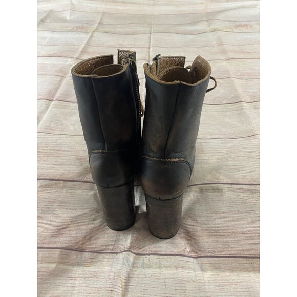 Freebirds By Steven Women's Holis Leather Distressed Lace Up Ankle Boots - 9 - Picture 3 of 12